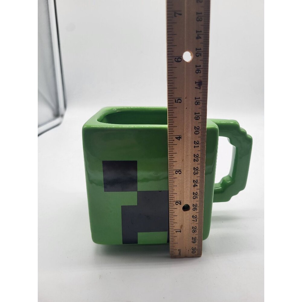 zak! Minecraft Mojang Green Creeper Ceramic Coffee Mug pixelated pencil holder - Picture 7 of 7